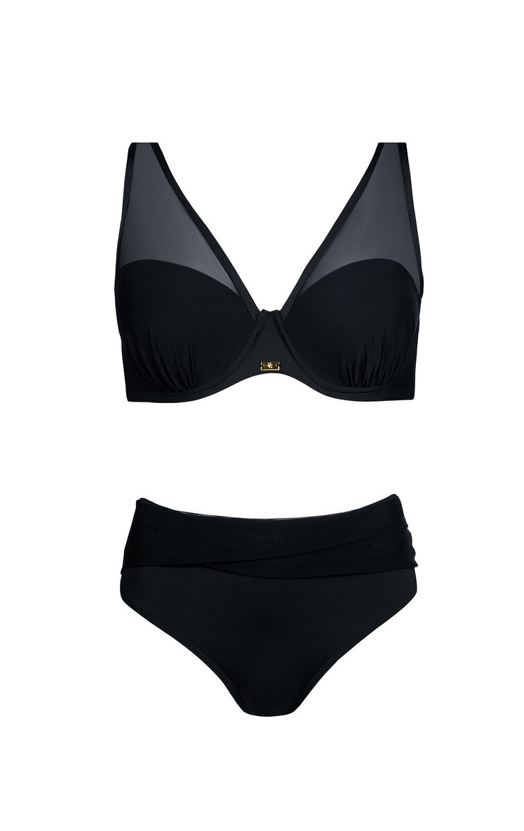 Černé elegantní dvoudílné plavky Self S Fashion, černá 40C-L i384_31233832