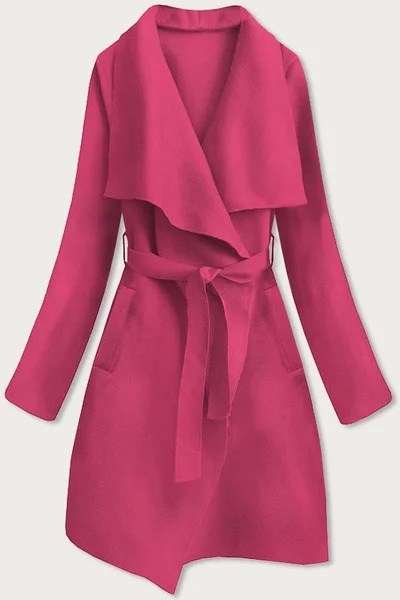 Minimalistický dámský růžový kabát 02T MADE IN ITALY