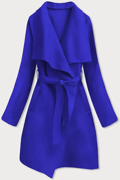 Minimalistický dámský kabát v chrpové barvě 9ZO MADE IN ITALY