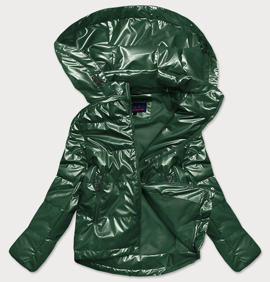 Zelená dámská lesklá bunda oversize 10L8 6&8 Fashion, odcienie zieleni M (38) i392_17275-47