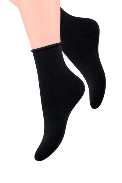 Ponožky Steven 115 - černé bavlněné ponožky pro ženy