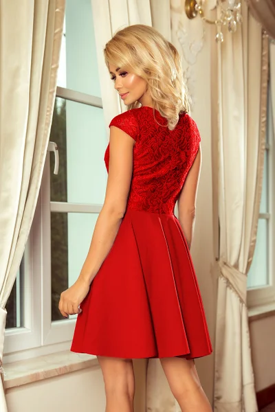 Červené dámské šaty s krajkou 8 MARTA model 77492