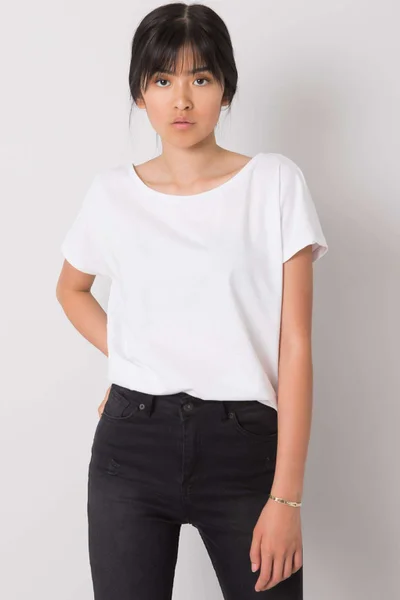 Dámské bílé jednobarevné tričko FPrice