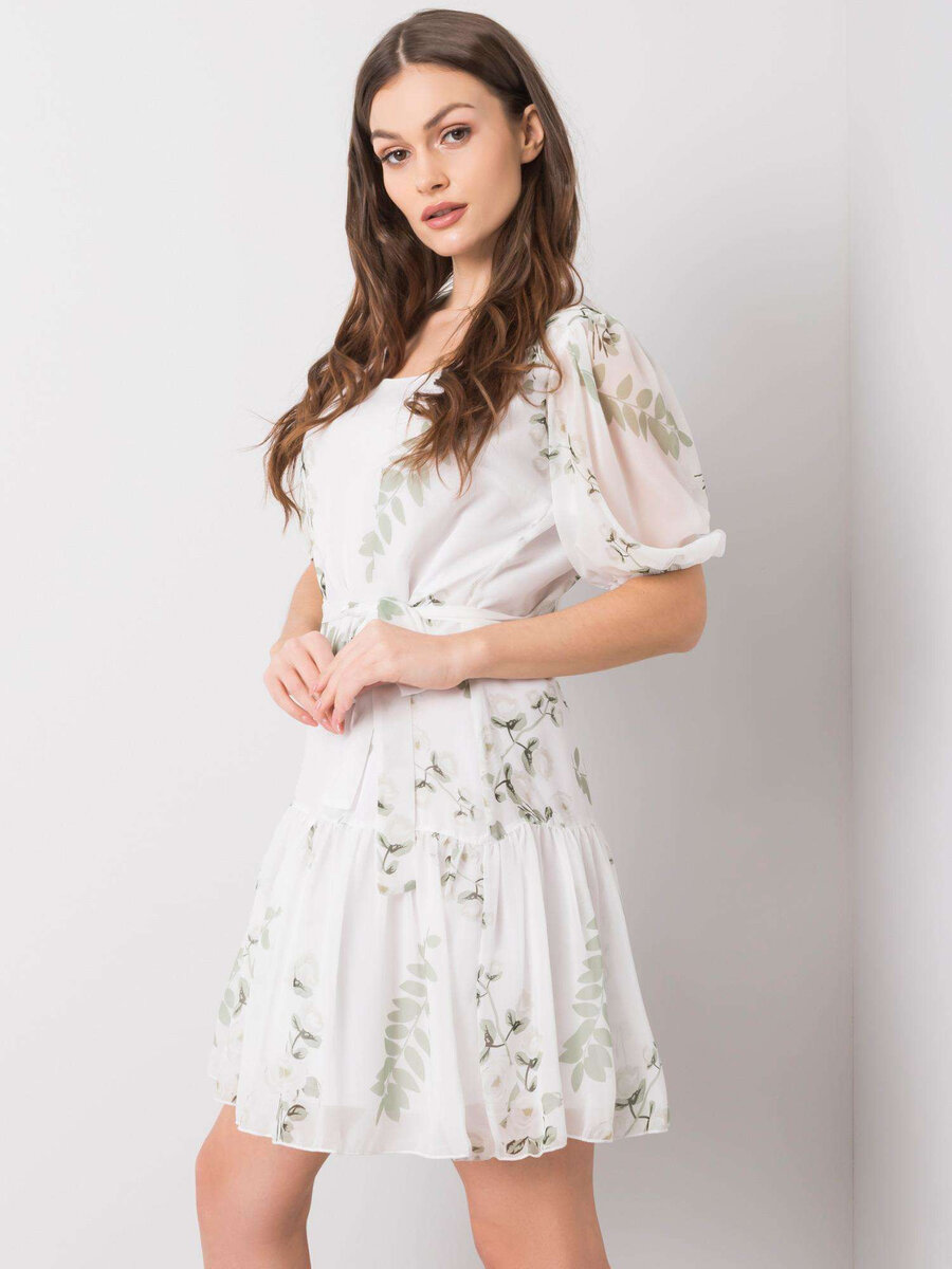 Dámské šaty s květinovým vzorem pro ženy FPrice, bílo-olivová L-40 i10_P53411_1:1546_2:499_