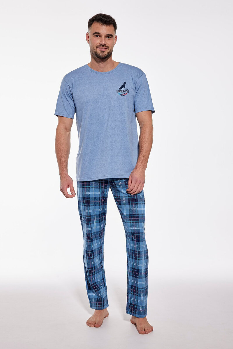 Mužské pohodlné pyžamo Canyon Cornette, SVĚTLE MODRÁ L i384_25641364