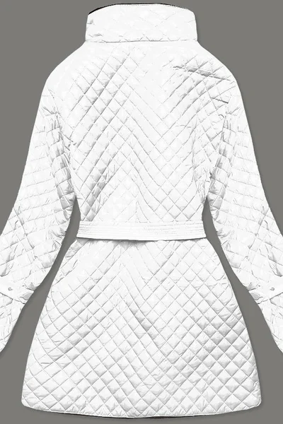 Bílá prošívaná bunda pro ženy s páskem AMF ROSSE LINE