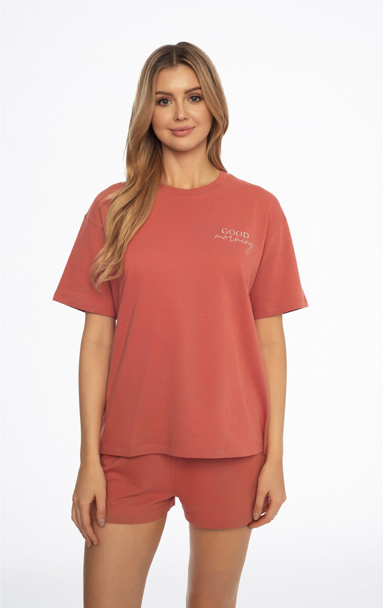 Krátké pyžamo pro ženy s tričkem a šortkami Henderson Ladies, rosé XL i384_61549007