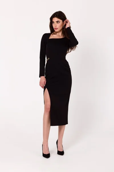 Černé šaty s asymetrickým výstřihem - Elegantní Noir