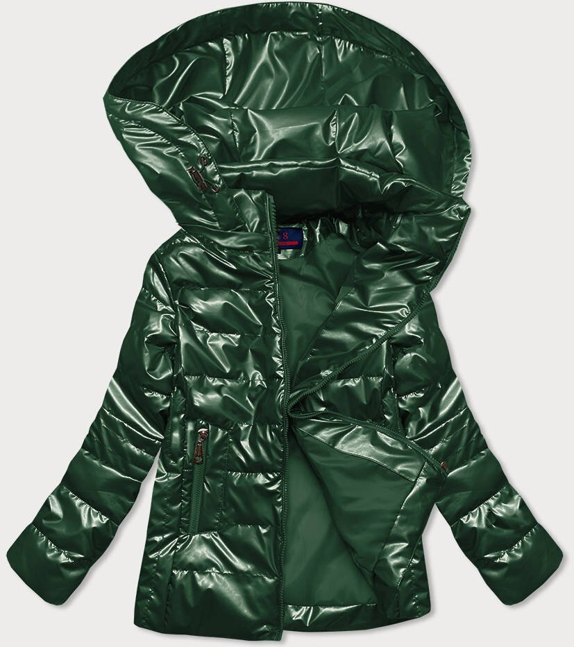 Lesklá zelená prošívaná bunda pro ženy 29ZM1 6&8 Fashion, odcienie zieleni XL (42) i392_17294-53