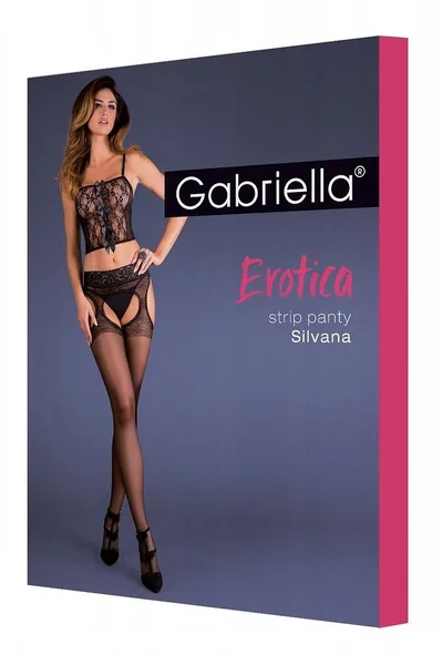 Černé punčochové kalhoty Strip Panty Gabriella