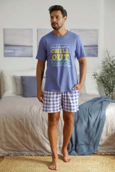 Mužské letní pyžamo Modrá Noc