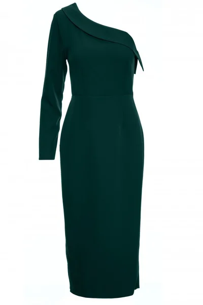 Zelené Pouzdrové šaty na jedno rameno - Elegantní Makover