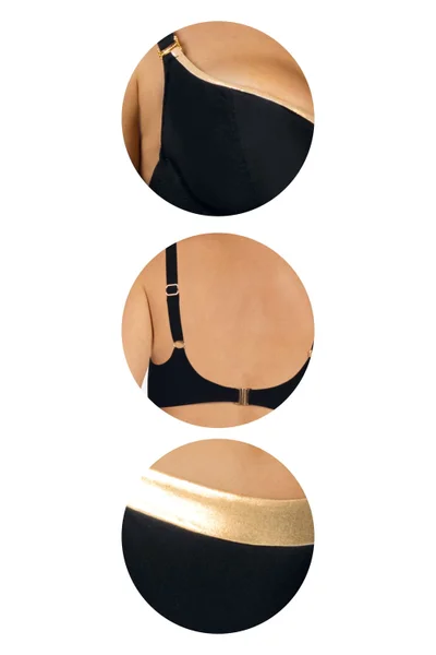Černá plavecká podprsenka F105 - Luxusní elegance pro plážové zážitky