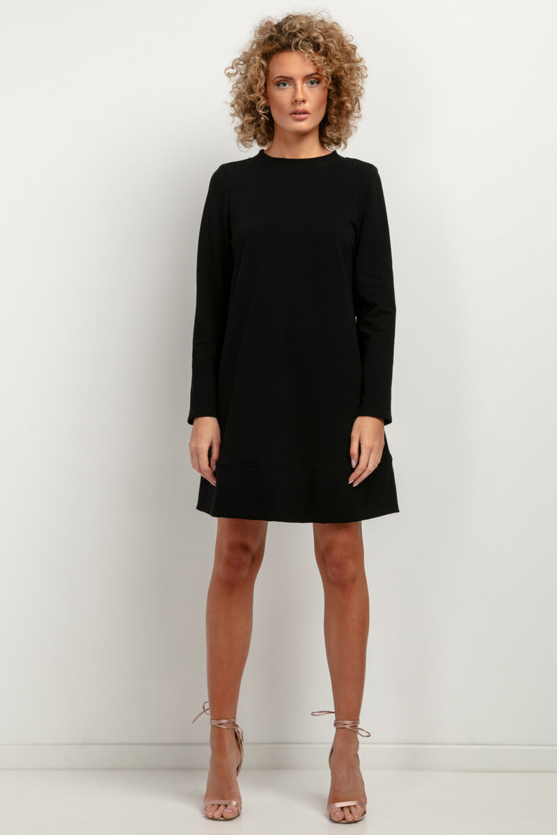Černé pletené šaty nad kolena - Elegantní Tessita, L/XL i10_P66758_2:117_