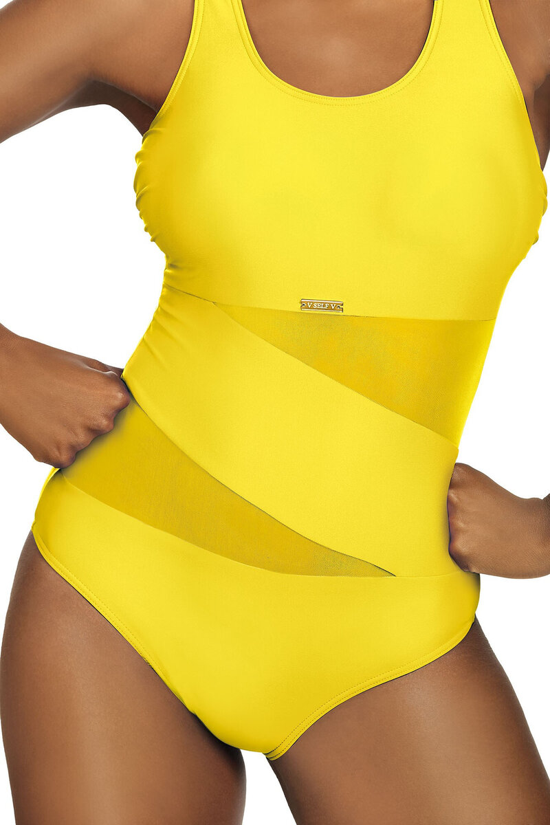 Žluté dámské plavky Self - vyjímatelné košíčky, M i10_P66772_2:91_
