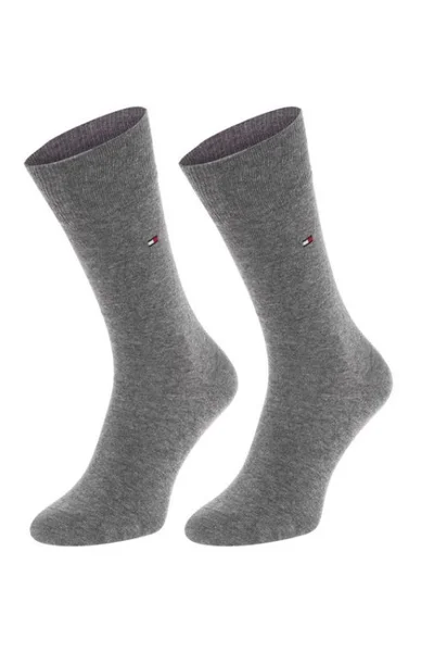 Komfortní dvojice šedých pánských ponožek od Tommy Hilfiger