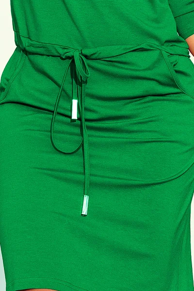 Dámské zelené sportovní šaty se zavazováním a kapsičkami 13-95 model 49480