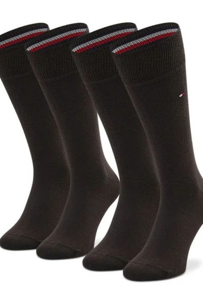 Komfortní pánské ponožky Tommy Hilfiger - hnědé - 2ks
