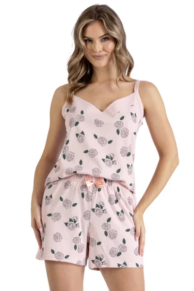 Růžové pyžamo pro ženy FLOR LEVEZA