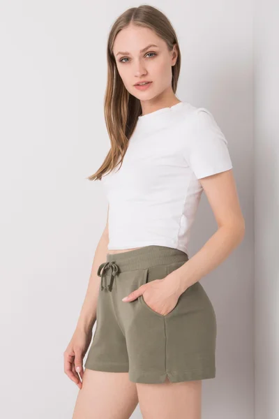 Dámské khaki fitness šortky Fashionhunters