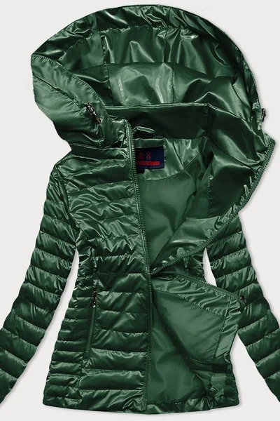 Zelená bunda pro ženy s kapucí 337 6&8 Fashion