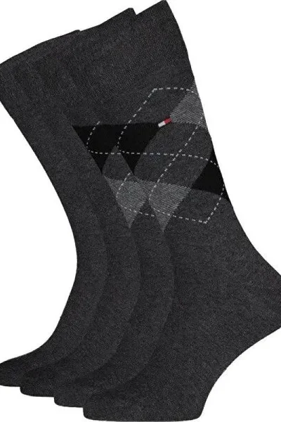 Komfortní pánské ponožky Tommy Hilfiger 2v1 šedé