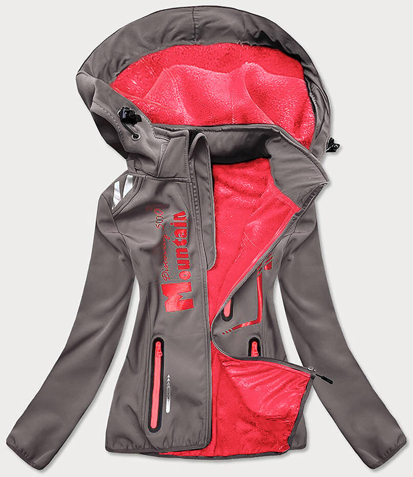 Dámská softshelová bunda v grafitovo-růžové barvě 05293 J.STYLE, šedá S (36) i392_17560-46