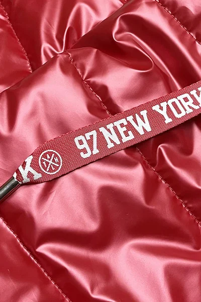 Červená bunda pro ženy se zlatými prvky W8S1R7 Miss TiTi