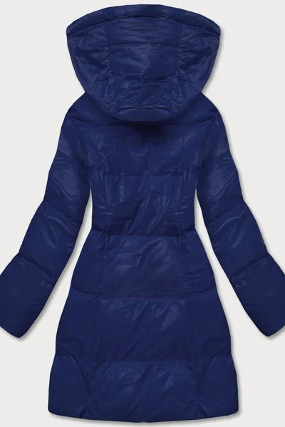 Zimní bunda s kapucí v modré barvě pro ženy - J.STYLE