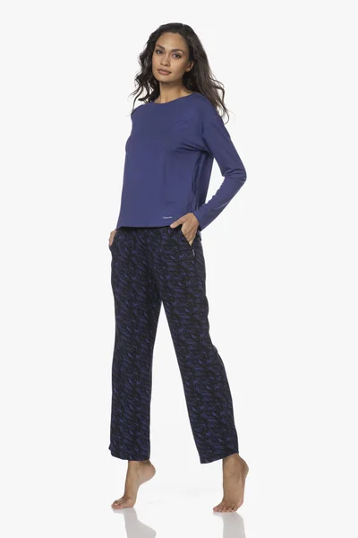 Pyžamo pro ženyvé kalhoty 3VZ VFR - modročerná - Calvin Klein