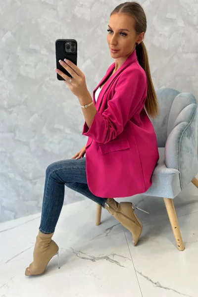 Bunda s klopou fuchsiová - elegance pro každé období K-Fashion