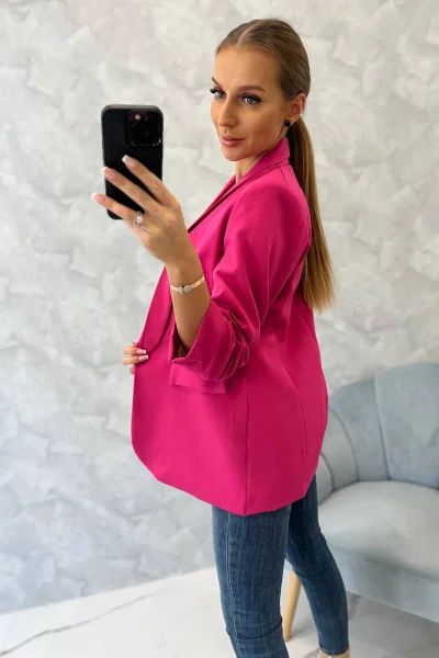 Bunda s klopou fuchsiová - elegance pro každé období K-Fashion