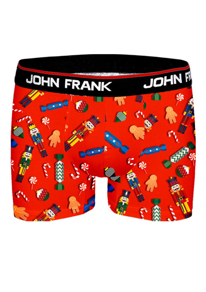 Vánoční limitované boxerky John Frank - Červená kolekce, Červená L i321_16572-167930