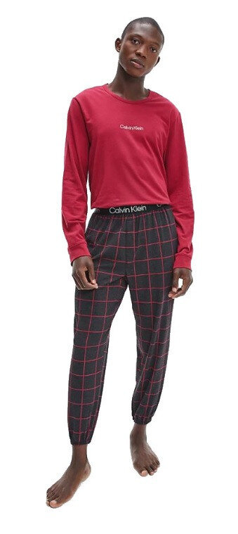Pánské pyžamo NM2178E Calvin Klein, vínová-černá XL i10_P53378_1:1821_2:93_