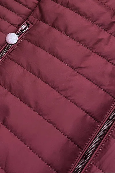 Vínová bunda pro ženy s květovanou podšívkou 9WTM4 Andrea Lee