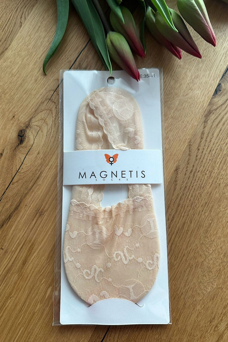 Dámské ponožky baleríny Magnetis Krajka, vzor, Béžová 35-41 i384_5509498