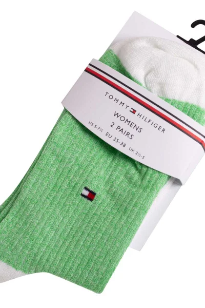 Tommy Hilfiger Dámské Ponožky Bílo-zelené 2 Pár