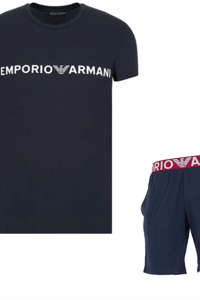 Pyžamo pro muže krátké - T2I6 D3QS 2030 - tmmodré - Emporio Armani