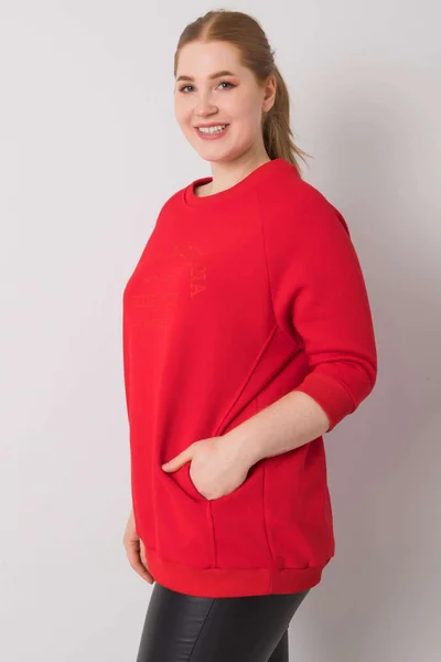 Dámská červená mikina Plus Size Fashionhunters