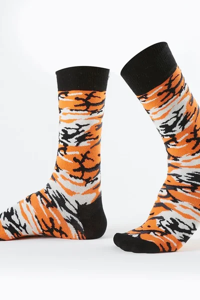 Oranžové camo pánské ponožky Fasardi - Velkoobchod online