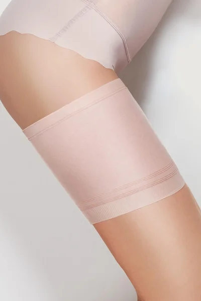 Růžové stehenní pásky s podpůrnou silikonovou páskou - Mitex Bandaski