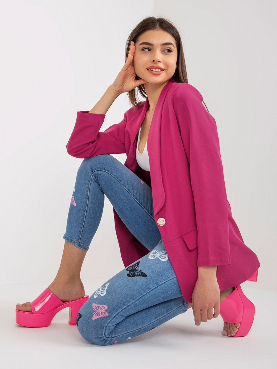 Růžové sako FPrice pro ženy - model DHJ MA, L i523_2016103382743