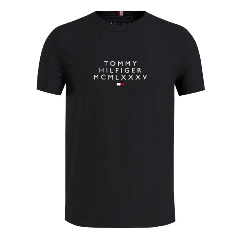 Černé pánské tričko s grafickým motivem od Tommy Hilfiger, S i476_98338006