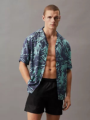 Jarní pánská košile s potiskem - Calvin Klein, M i652_KM0KM009620G6002