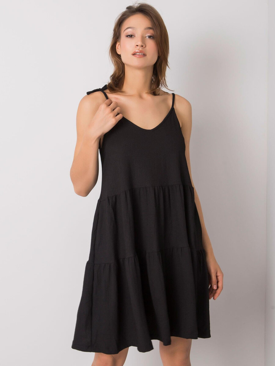 Černé dámské šaty s volánkem - Pařížská elegance, černá L i10_P49208_1:3_2:90_