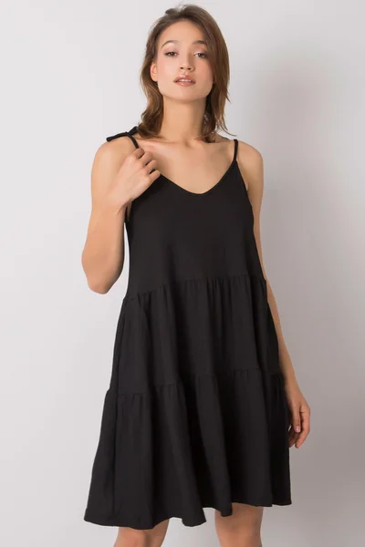 Černé dámské šaty s volánkem - Pařížská elegance
