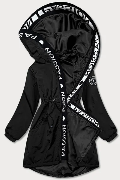 Asymetrická černá bunda pro ženy parka 25S7T8 S'WEST