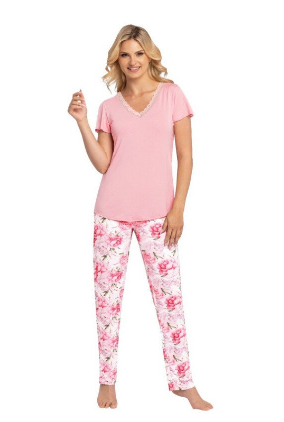 Růžové květinové pyžamo Babella, Sv. růžová M i321_80546-452174