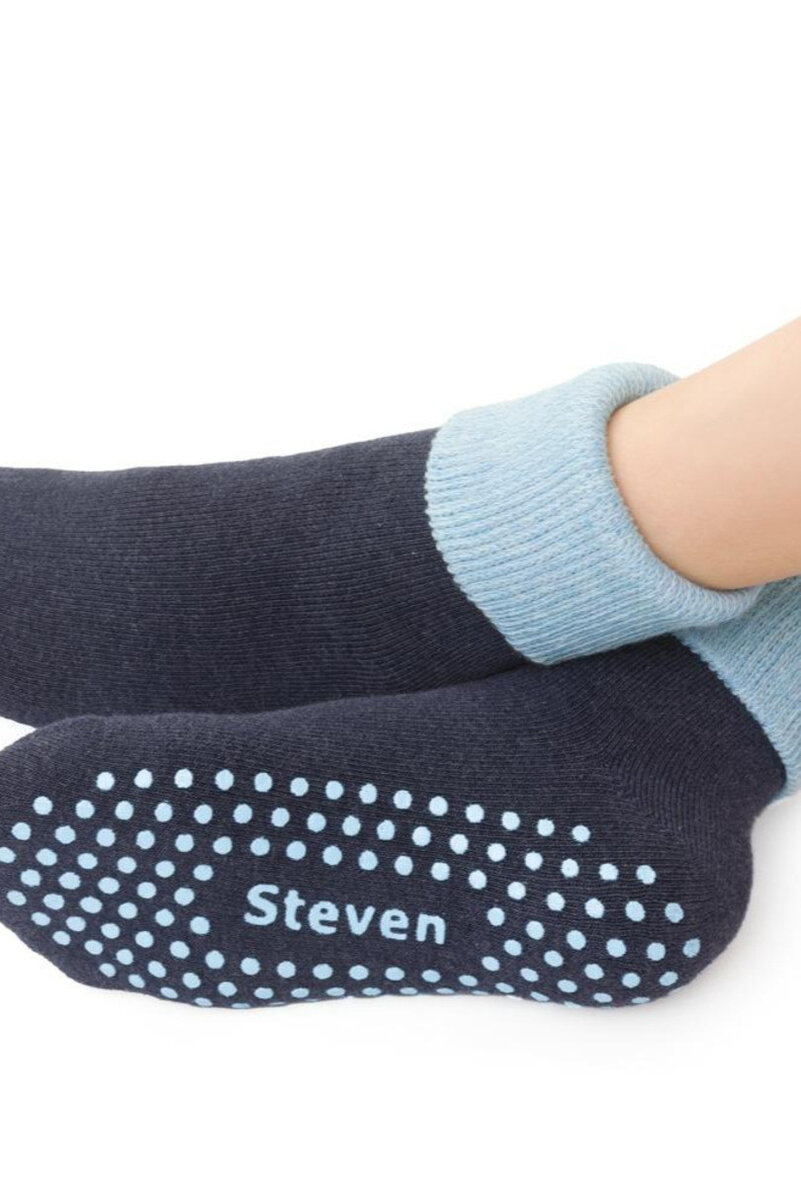 Teplé dětské ponožky s ABS Steven, M.GREY/M.BLUE 26-28 i170_SP015038G