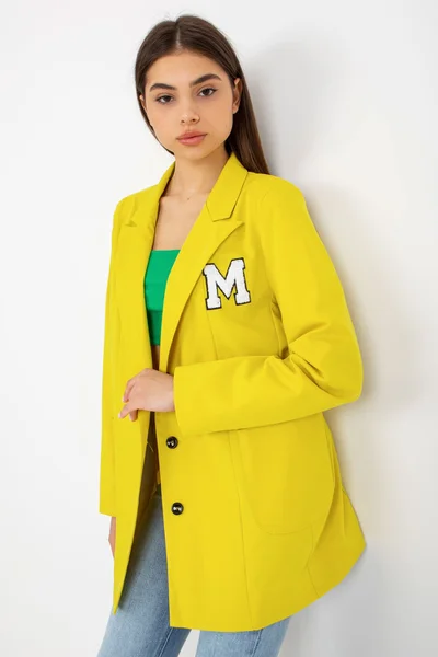Dámské sportovní sako Sunshine od FPrice ve žluté barvě s unikátním střihem